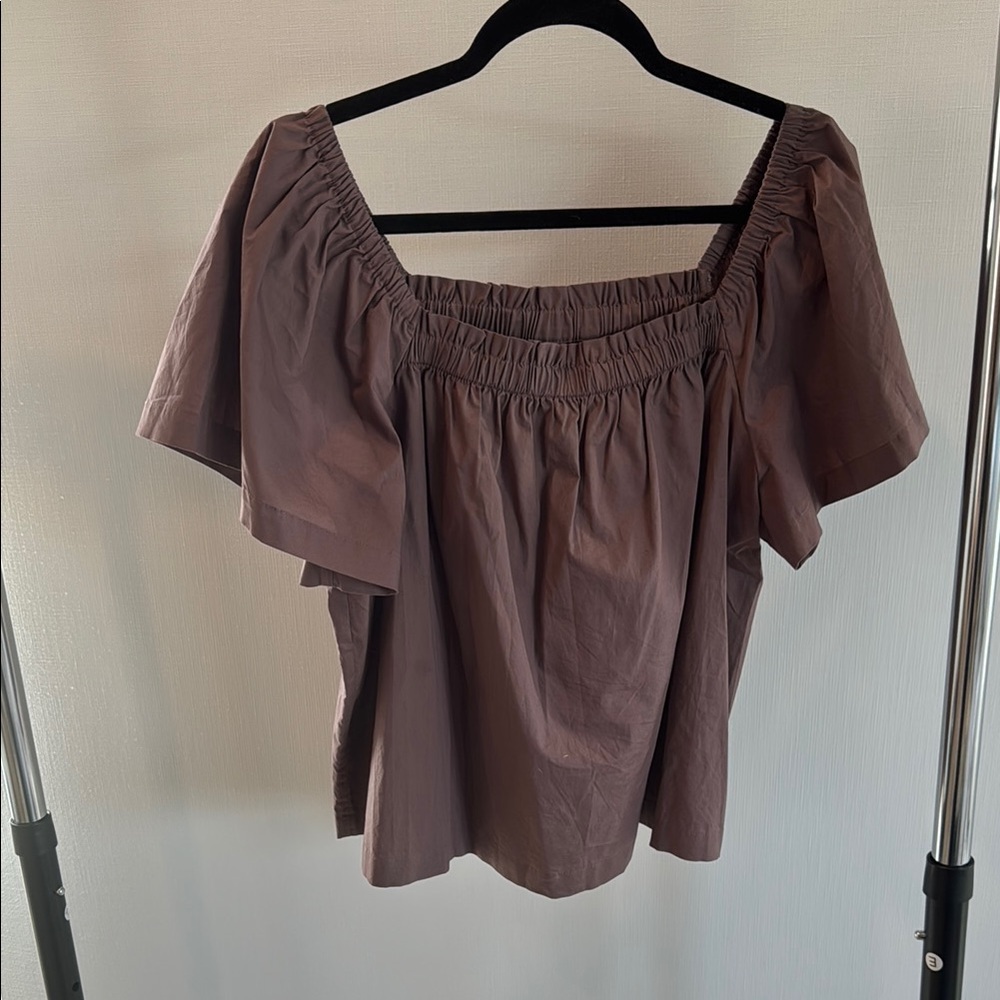 Elegant Mauve Off-Shoulder Top